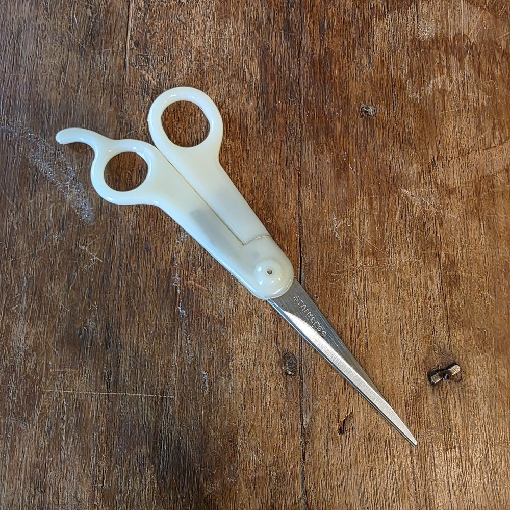 Vintage WAHL Barber Shears Scissors 1954 Patent 2676405 Celluloid Stainless 7" - Picture 2 of 7